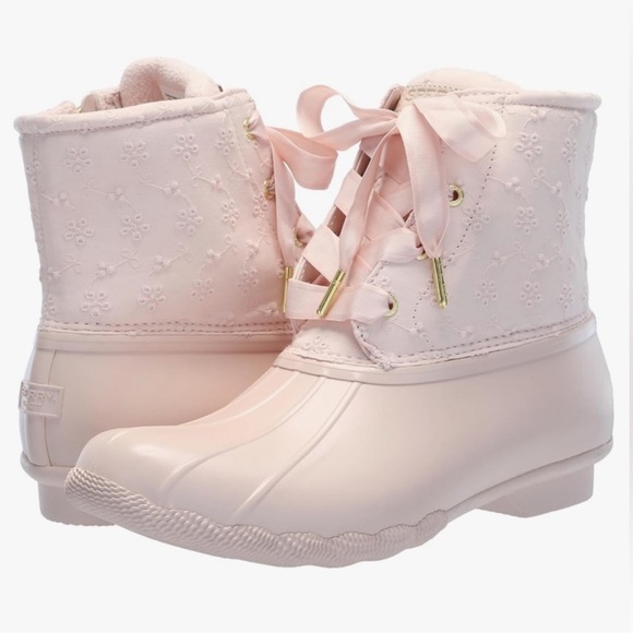 Sperry Saltwater Seasonal Rain Boot Waterproof Duck Boot Pink